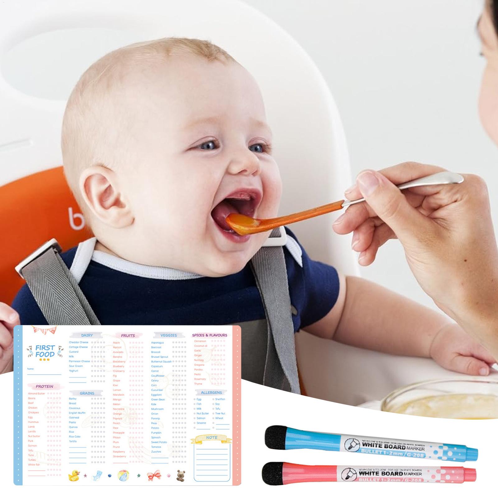 Baby Food Tracker - ชุดตรวจสอบอาหารสำหรับเด็กทารกแบบแม่เหล็ก แผนภูมิติดตามอาหารทารกแบบลบได้ แผนภูมิวางแผนการให้อาหารเด็กแบบแม่เหล็กที่ใช้ซ้ำได้