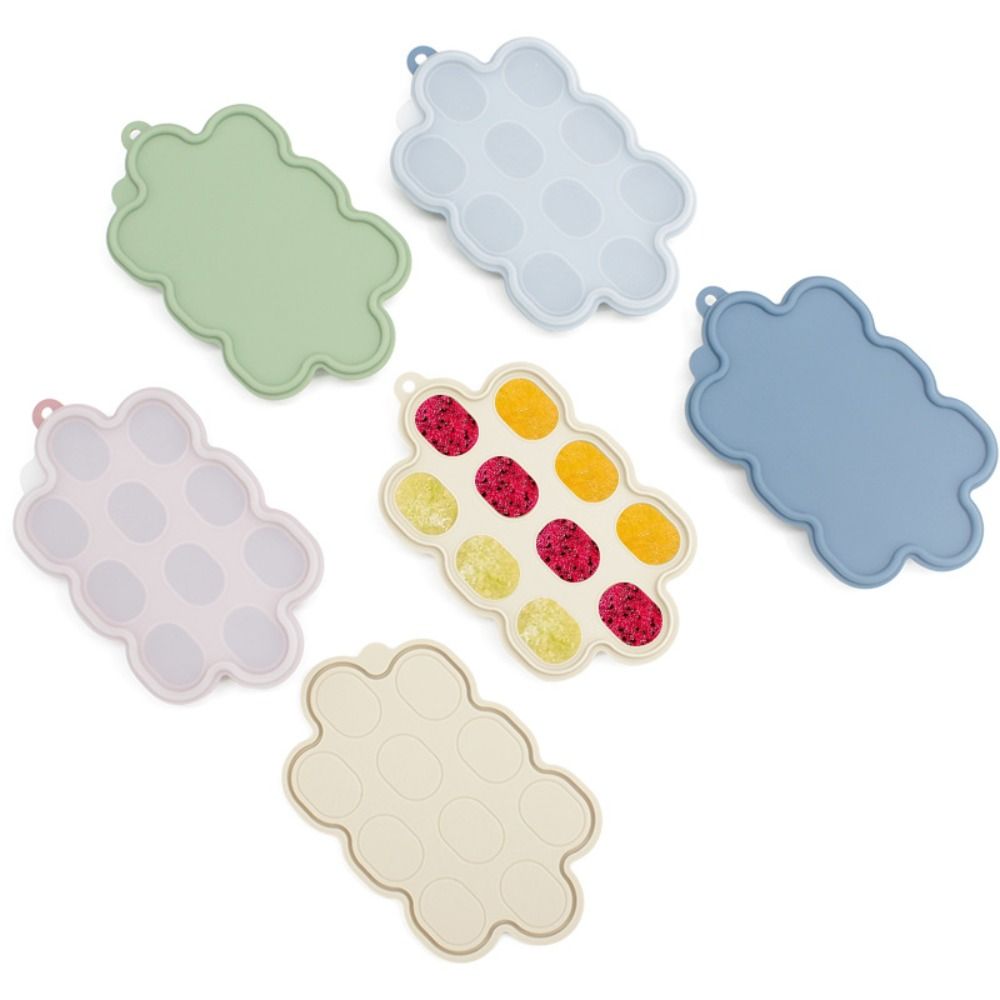 Baby Food Maker Baby Safe - ถาด cetakan ES Loli นมแม่10หลุมสำหรับเด็กปลอดภัยถาดให้อาหารผลไม้ที่ทนทานถาดกัดให้เด็กกัดปล่อยได้ง่าย