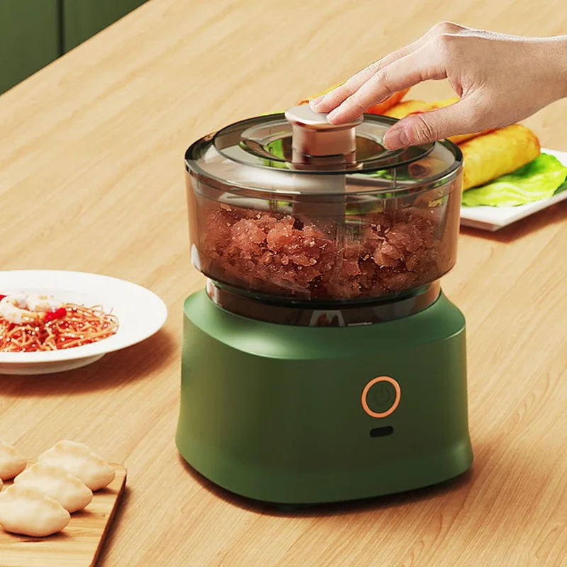 Baby Food With Meat - เครื่องบดเนื้อขนาดเล็ก เครื่องบดกระเทียมไฟฟ้าอเนกประสงค์ เครื่องบดอาหารไร้สายสำหรับครัว เครื่องทำอาหารเสริมสำหรับเด็ก 350 มล.