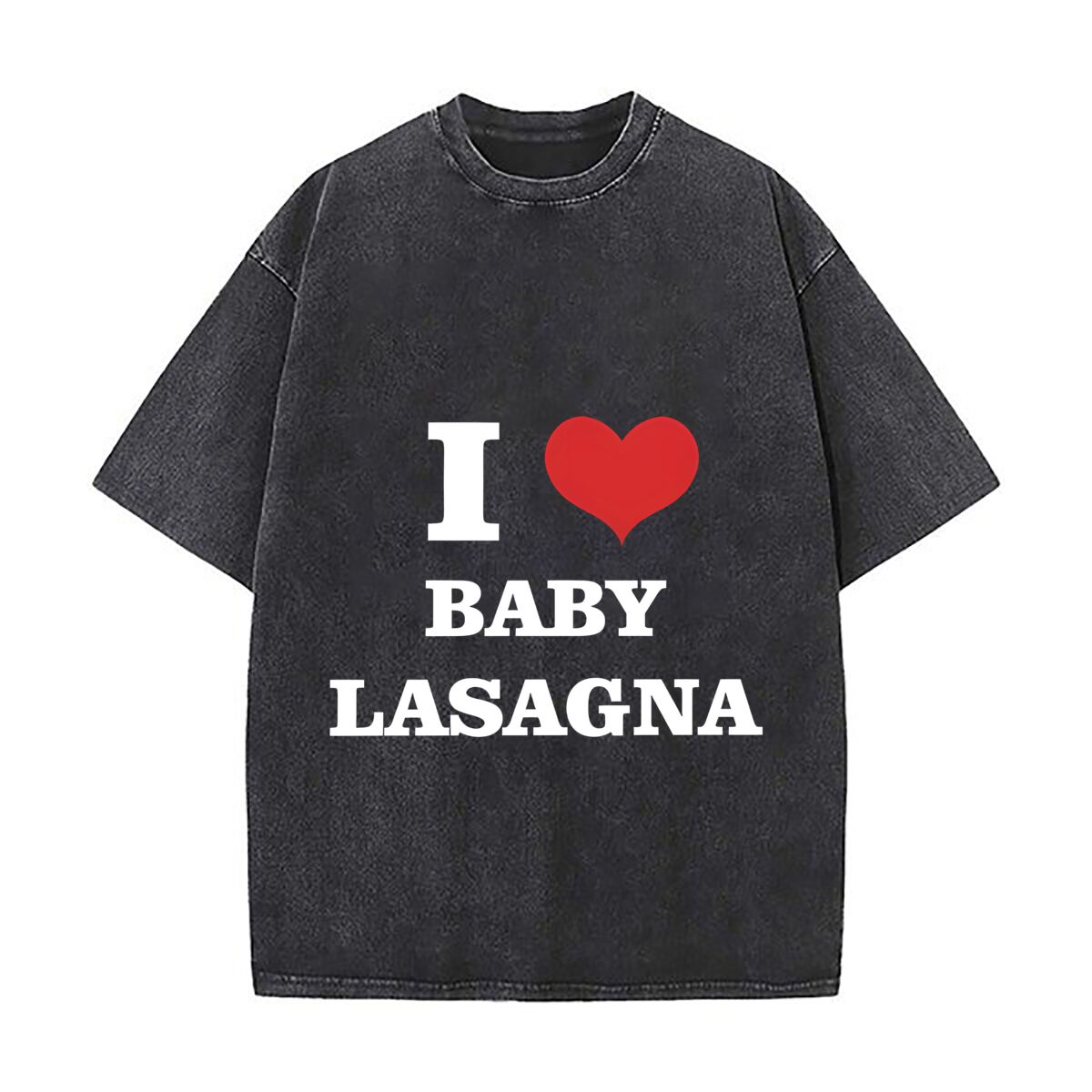Baby Food Lasagna - ฉันชอบเบบี้ลาซานญ่า เสื้อยืดลายธีมอาหารน่ารัก ดีไซน์หลวมๆ แบบดิสเทรส สไตล์อเมริกัน คอกลมลำลอง