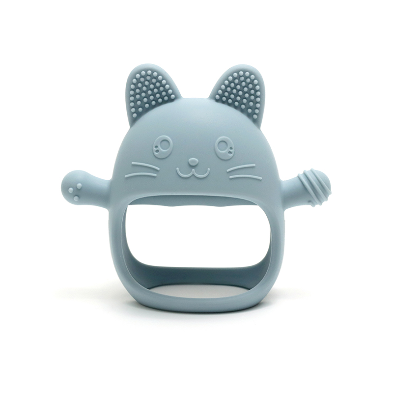 Baby Food Product - ถุงมือเด็กการงอกของฟัน - ของเล่นเคี้ยวถุงมือซิลิโคนเกรดอาหาร, การ์ดแฮนด์ป้องกันการดูด, ดีไซน์กระต่ายน่ารัก