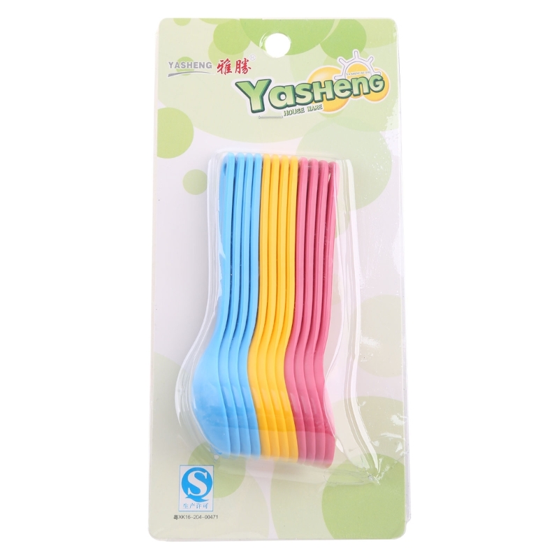 Baby Food Product - 12Pcs เด็กช้อนพลาสติกปลอดภัยเด็กวัยหัดเดินการฝึกอบรมกินช้อนชุดอาหาร