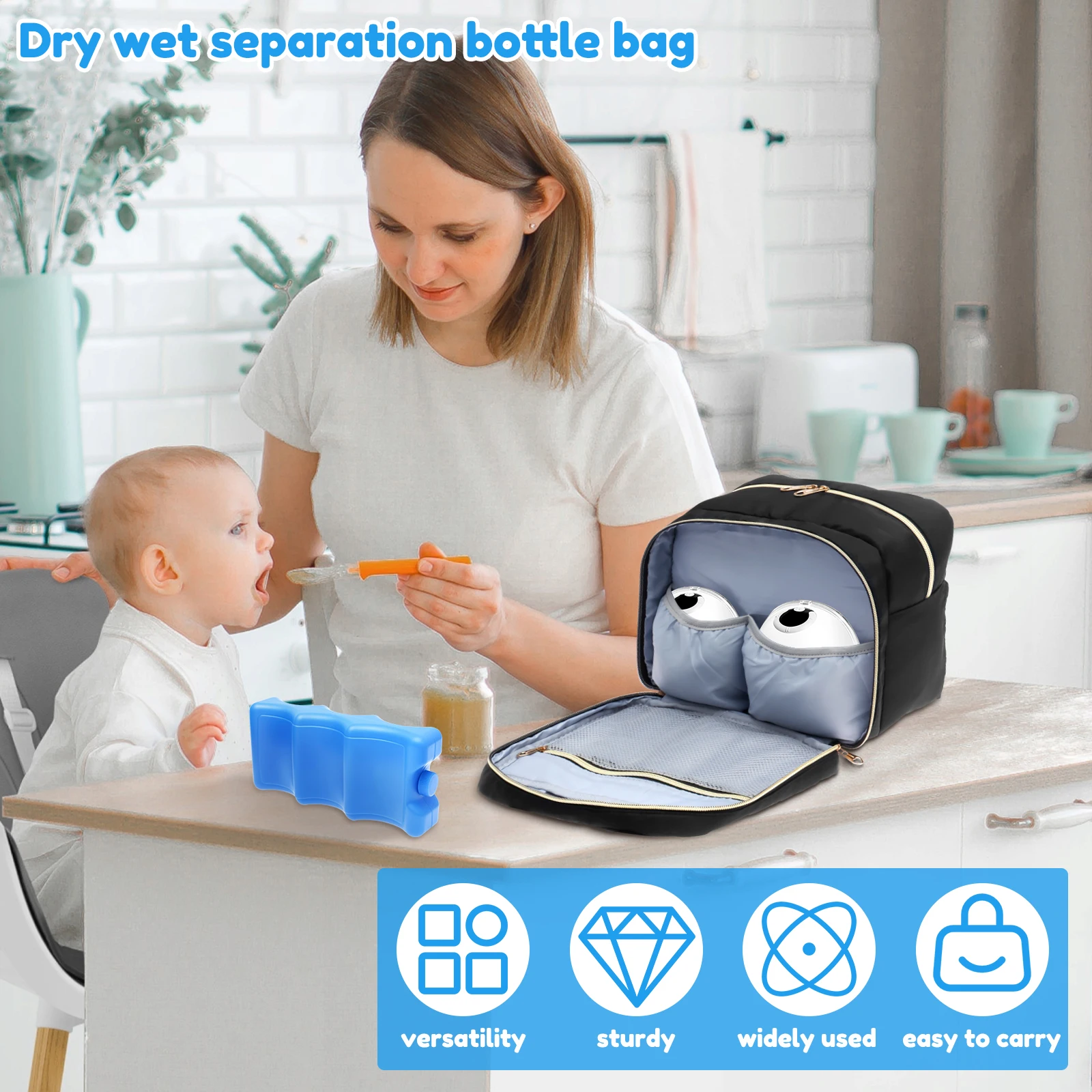 กระเป๋าเก็บน้ำนมแม่พร้อมแผ่นน้ - Baby Food Stuff บทวิจารณ์และราคา