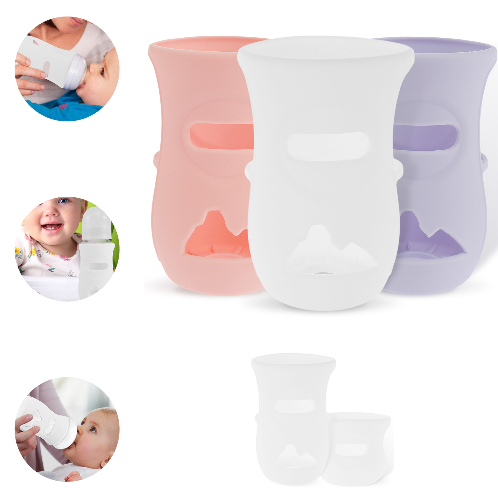 แขนซิลิโคนซิลิโคนเด็กขวดแก้วฉน - Baby Food Stuff บทวิจารณ์และราคา