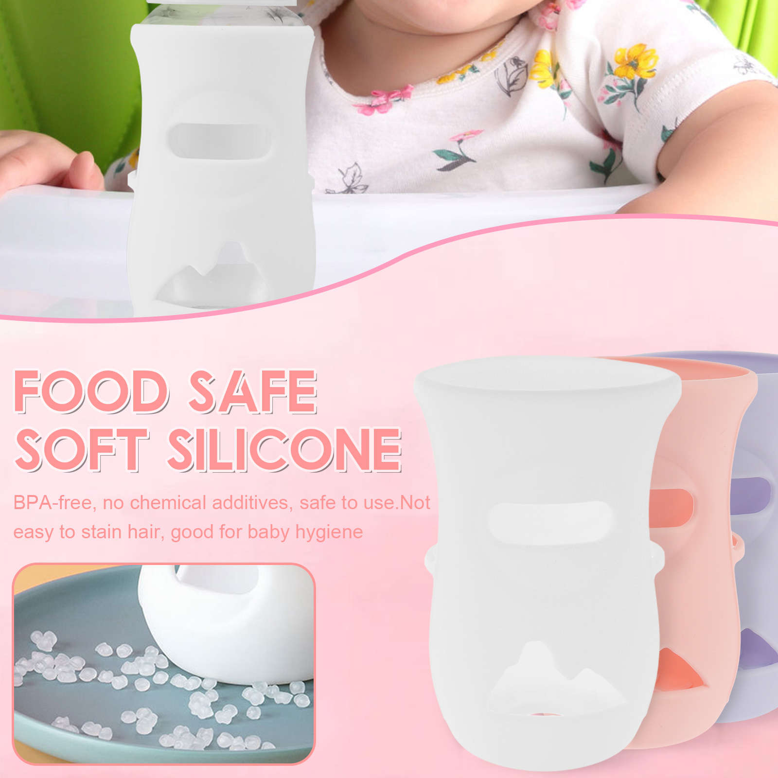 แขนซิลิโคนซิลิโคนเด็กขวดแก้วฉน - Baby Food Stuff บทวิจารณ์และราคา