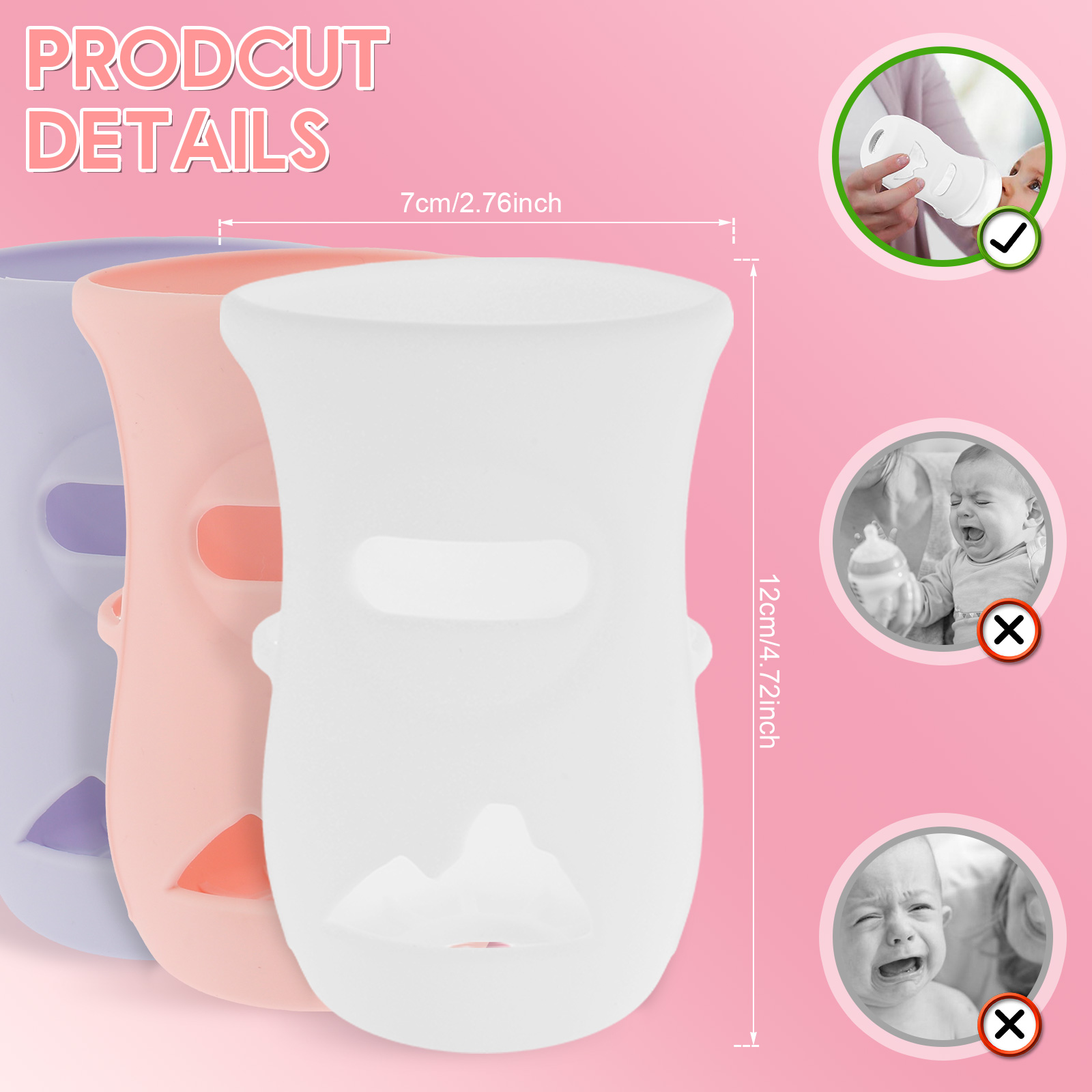 แขนซิลิโคนซิลิโคนเด็กขวดแก้วฉน - Baby Food Stuff บทวิจารณ์และราคา