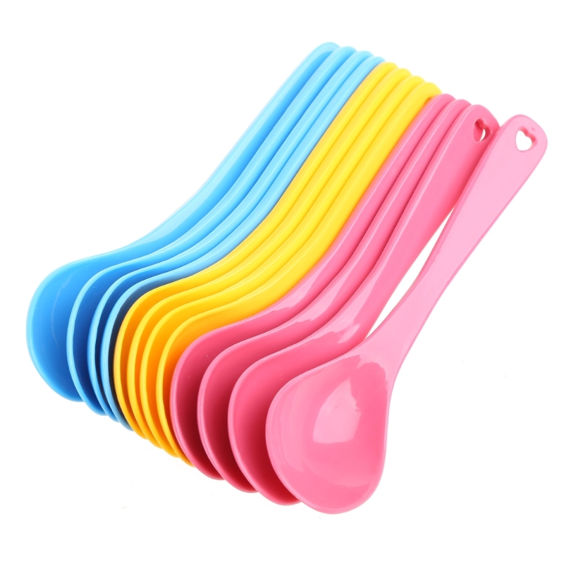 12Pcs เด็กช้อนพลาสติกปลอดภัยเด - Baby Food Product บทวิจารณ์และราคา